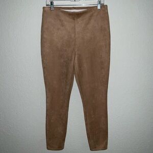 Chico’s Faux Suede Leggings High Waist Pull On Camel Women’s Sz 8R (Chico’s 1R)